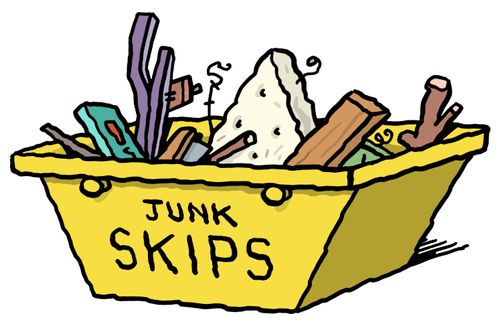 A skip or dumpster full of junk