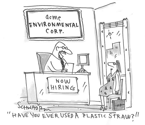 "Have you ever used a plastic straw?"