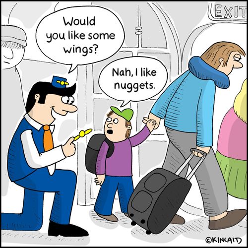 "Would you like some wings?"  