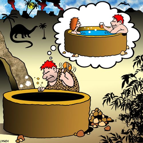 Caveman has a good idea for the wheel.