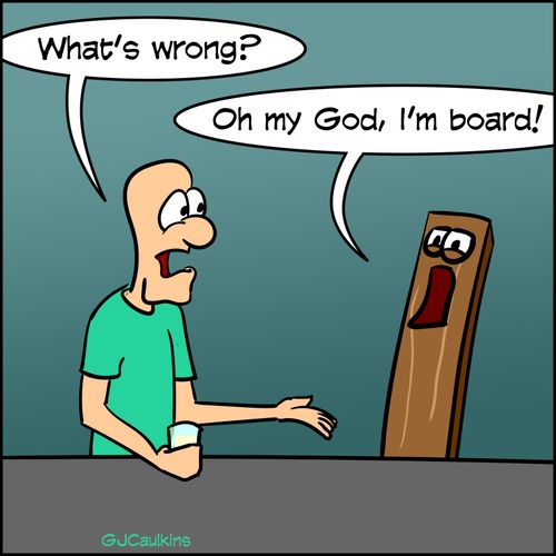 "Oh my god, I'm board!"