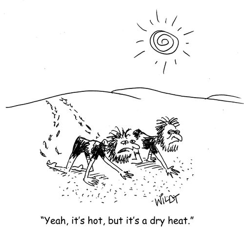 "Yeah, it's hot, but it's a dry heat."