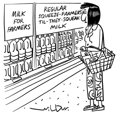 Milk for farmers/Regular squeeze-farmers-til-they-squeak milk.