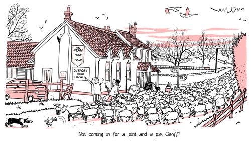 "Not coming in for a pint and a pie, Geoff?"