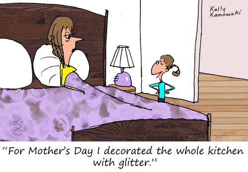 "For Mother's Day I decorated the whole kitchen with glitter."