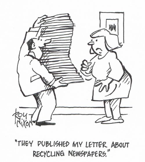 "They published my letter about recycling newspapers."