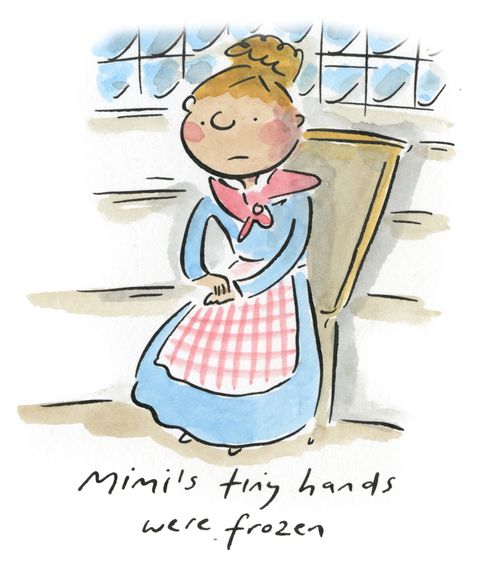 Mimi's tiny hands were frozen