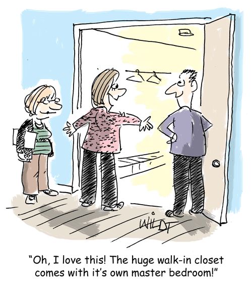 "Oh, I love this! The huge walk-in closet comes with it's own master bedroom!"