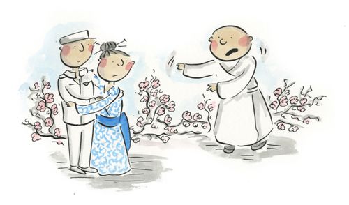 The Bonze interrupts Madam Butterfly's wedding