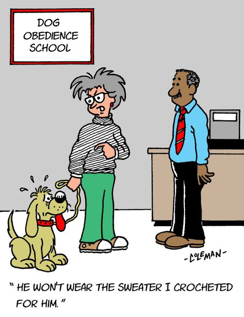 "He won't wear the sweater I crocheted for him."
