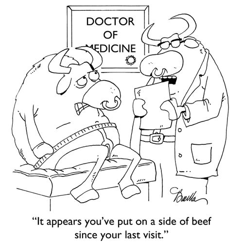 "It appears you've put on a side of beef since your last visit."