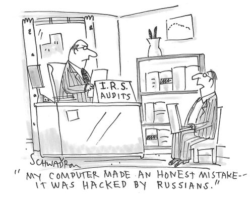 "My computer made an honest mistake - it was hacked by Russians."
