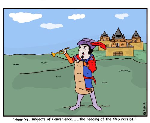 "Hear ye...the reading of the cvs receipt."