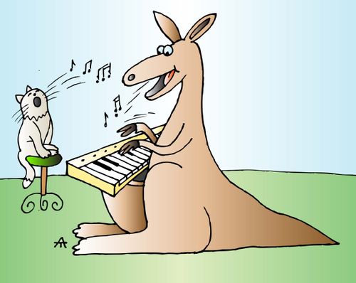 Musical Kangaroo and Cat