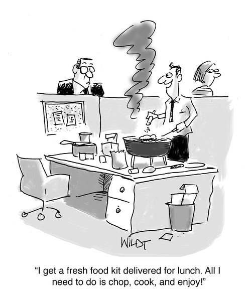 "I get a fresh food kit delivered for lunch. All I need to do is chop, cook, and enjoy!"