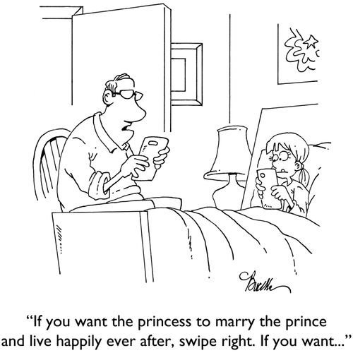 "If you want the princess to marry the prince and live happily ever after, swipe right. If you want..."