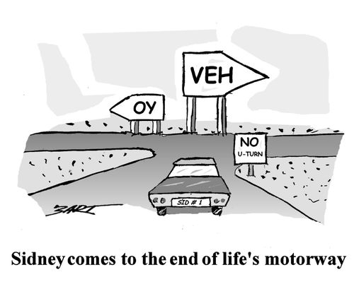 Sidney comes to the end of life's motorway