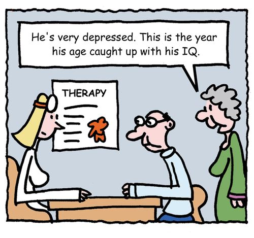 "He's very depressed. This is the year his age caught up with his IQ."