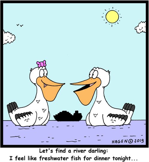 "Let's find a river darling: I feel like freshwater fish for dinner tonight..."