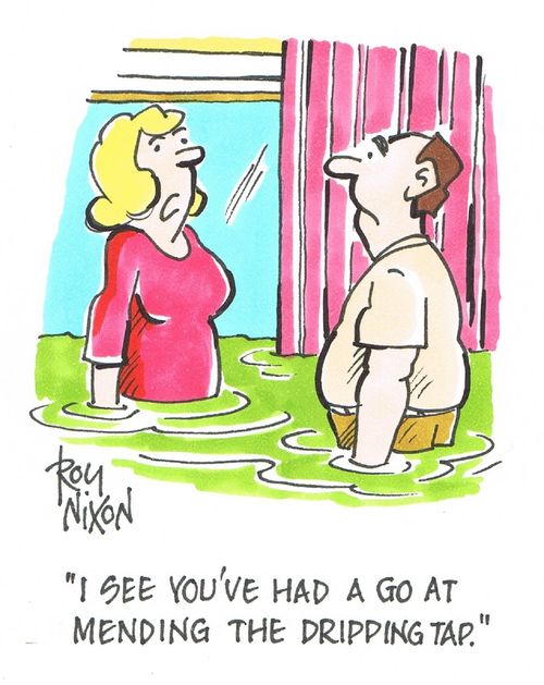 "I see you've had a go at mending the dripping tap."