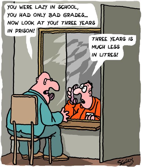 "You were lazy in school, you had only bad grades. . . now look at you! Three years in prison!"