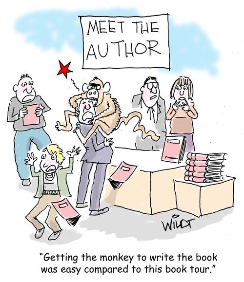 "Getting the monkey to write the book was easy compared to this book tour."