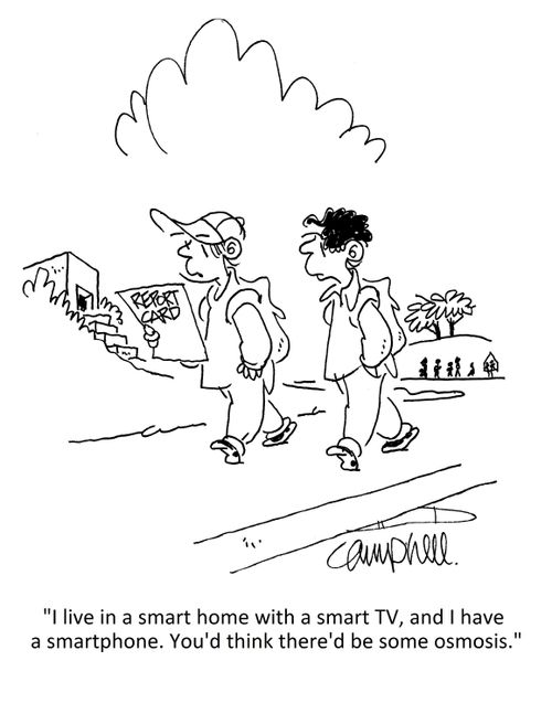 "I live in a smart home with a smart TV, and I have a smartphone. You'd think there'd be some osmosis."