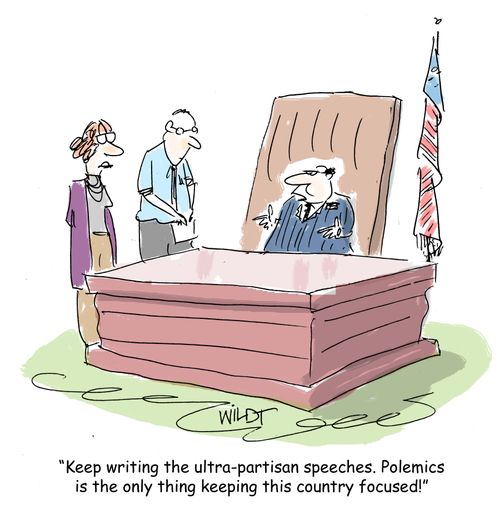 "Keep writing the ultra-partisan speeches. Polemics is the only thing keeping this country focused!"