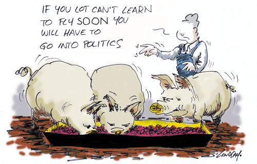 "If you lot can't learn to fly soon you will have to go into politics."