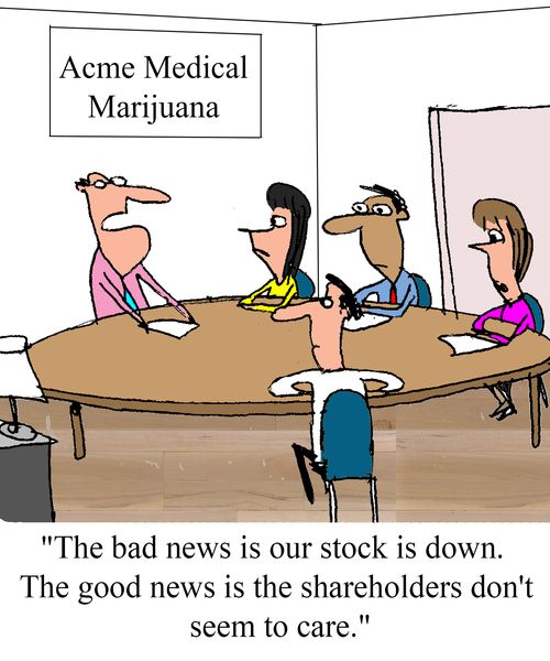"The bad news is our stock is down. The good news is our shareholders don't seem to care."