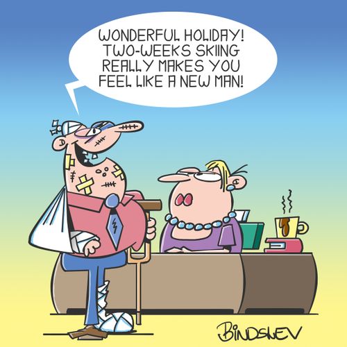 "Wonderful holiday! Two-weeks skiing really makes you feel like a new man!"