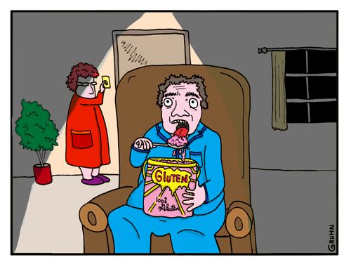 Man eating Gluten