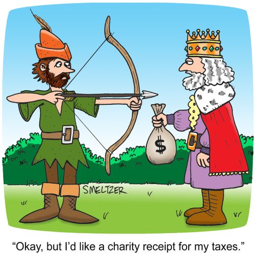 "Okay, but I'd like a charity receipt for my taxes."