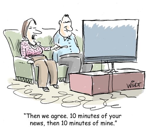 "Then we agree. 10 minutes of your news, then 10 minutes of mine."