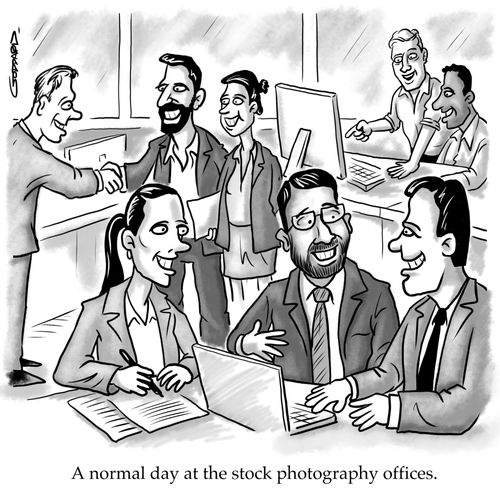 A normal day at the stock photography offices.