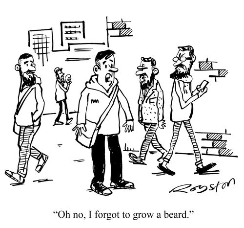 "Oh no I forgot to grow a beard."