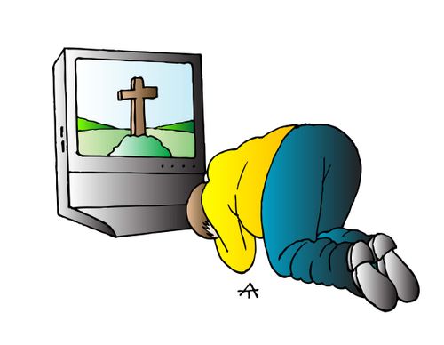 TV and man