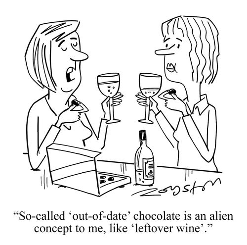 "So-called 'out-of-date' chocolate is an alien concept to me, like 'leftover wine'."