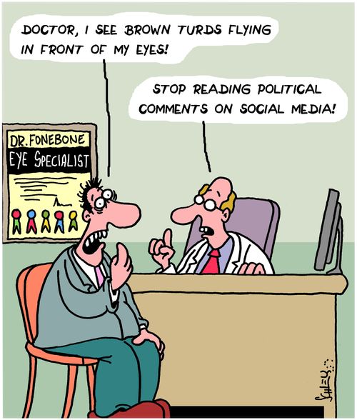 "Stop reading political comments on social media!"