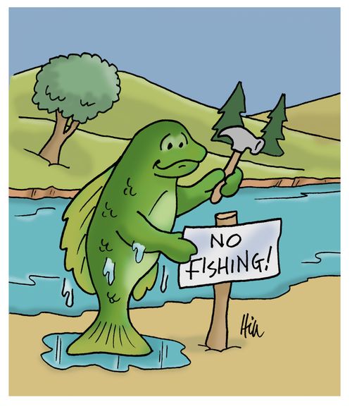 Fish Posting No Fishing Sign