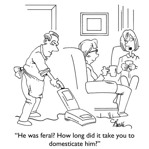 "He was feral? How long did it take you to domesticate him?"
