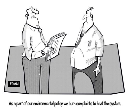 "As part of our environmental policy we burn compliance to heat the system."