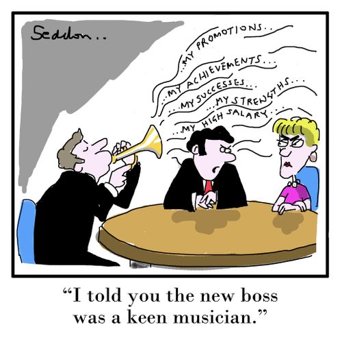 "I told you the new boss was a keen musician."