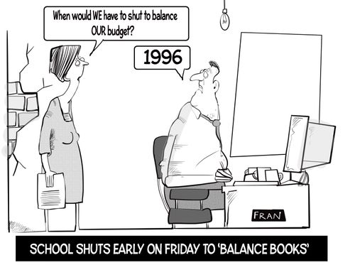 School shuts early on Friday to 'balance books'.