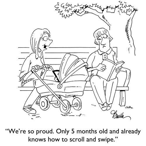 "We're so proud. Only 5 months old and already knows how to scroll and swipe."