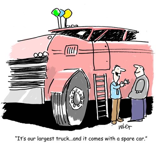 "It's our largest truck...and it comes with a spare car."