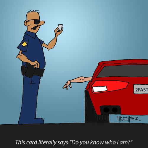 "This card literally says 'Do you know who I am?'"