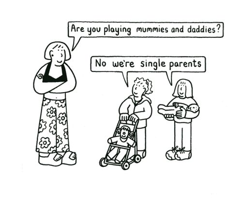 "Are you playing mummies and daddies?"