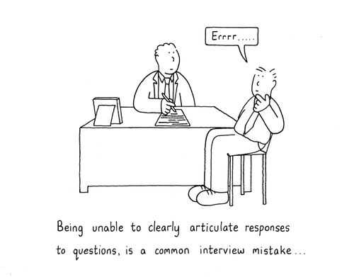 "Being unable to clearly articulate responses to questions, is a common interview mistake. . ."