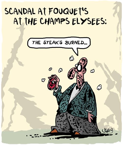 "The steak's burned. . ."